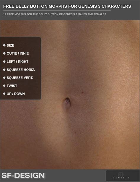 Free Belly Button Morphs For Genesis 3 Males And Females Daz 3d Forums