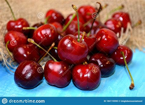 Fresh Red Cherry Fruit Group Stock Image Image Of Restaurant Food