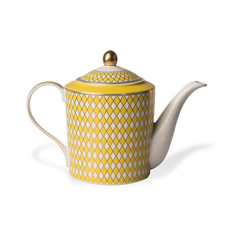 Pols Potten Chess Teapot Yellow Made In Design Uk