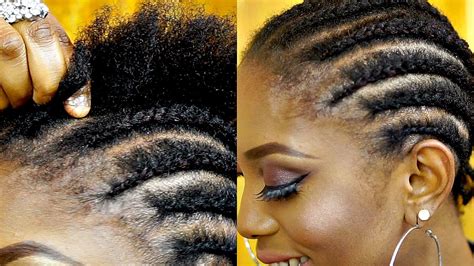 …note that the silver jewel pieces run very small, will not fit on medium size braids or twists, only very very small ones. How To Cornrow Your Own Hair Short Natural Hair Tutorial ...