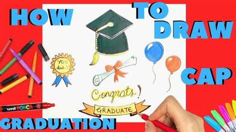 How To Draw Graduation Cap And Diploma Easy Youtube