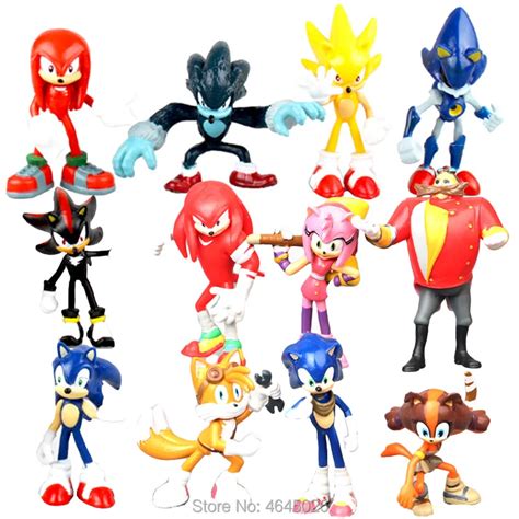 top sonic boom tails sticks werehog amy rose pvc action figures dr eggman knuckles anime