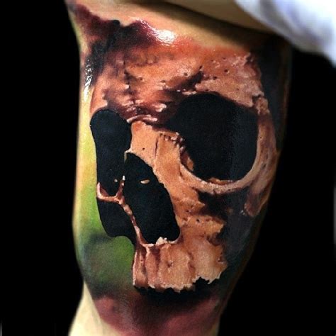 Awesome Realistic 3d Skull Tattoo Design Idea Made By Oleg