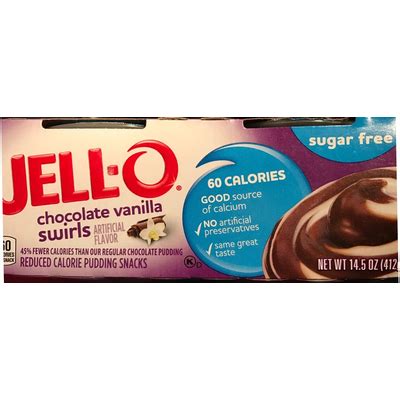 Carbs In Jell O Chocolate Vanilla Swirls Sugar Free Pudding Snacks Carb Manager