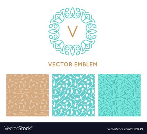 Set Of Logo Design Templates Seamless Patterns And