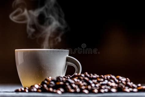 Cup Of Coffee With Smoke Stock Photo Image Of Bean 140543476
