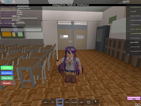Yuri From Ddlc In Roblox Rmvperry