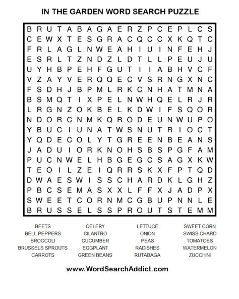 In The Garden Word Search Puzzle Word Search Puzzles