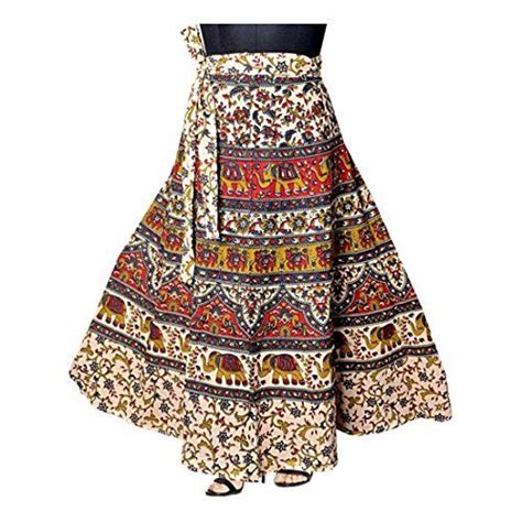 Indian Handicrfats Export Mudrika Printed Womens Wrap Around Multicolor Skirt Thanks For The
