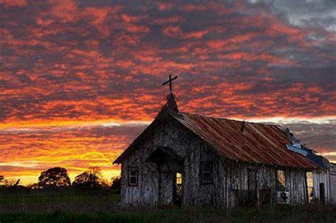 At Sunset Abandoned Churches Old Churches Abandoned Places Haunted