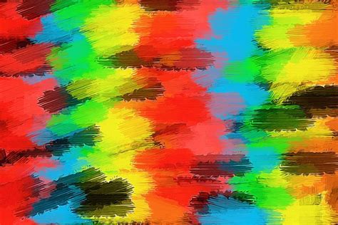 Red Yellow Blue Green And Black Painting Texture Abstract Background