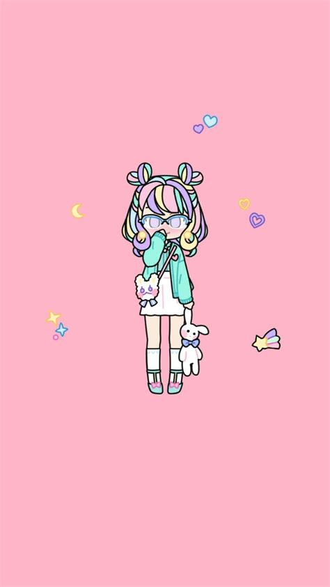 Pastel Cute Anime Girl Wallpaper Iphone