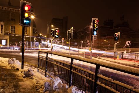 Crossroads At Night In Winter Free Stock Photo Public Domain Pictures