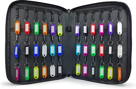 Laben Portable Zippered Key Case Leather Key Organizer