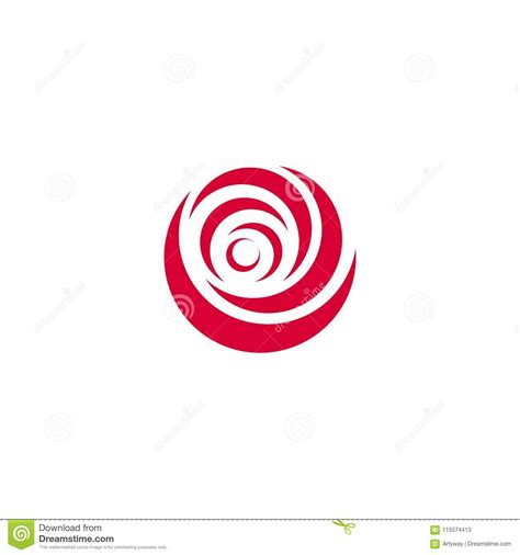 Red Abstract Rose Vector Logo Template On White Background Stylish