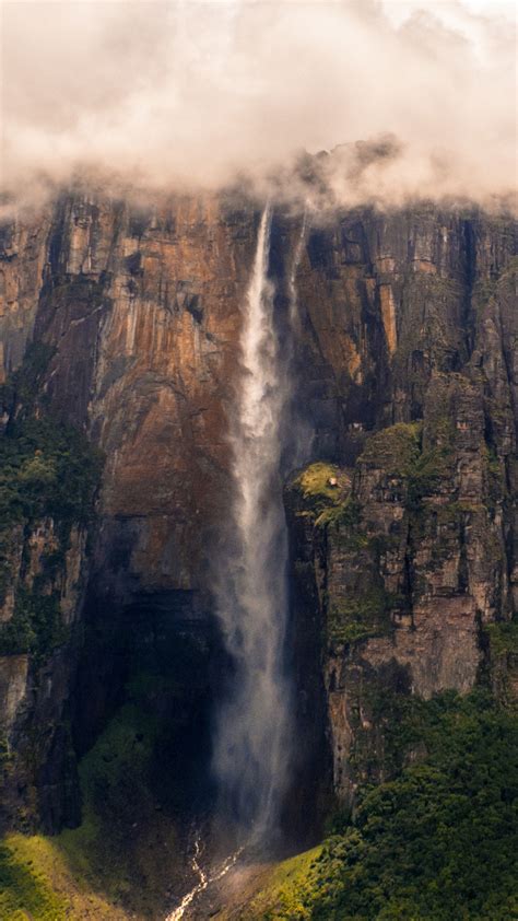 Angel Falls Waterfall At The Auyán Tepui Mountain Canaima