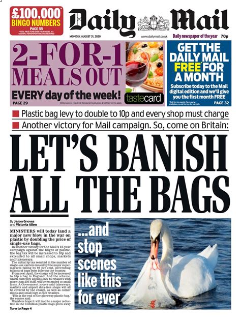 Seriously popular watch the latest video from daily mail (@dailymail). Daily Mail Front Page 31st of August 2020 - Tomorrow's ...