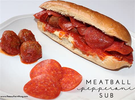 Meatball Pepperoni Sub Recipe • The Southern Thing