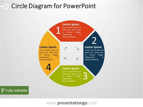 4 Part Circle Powerpoint Diagram