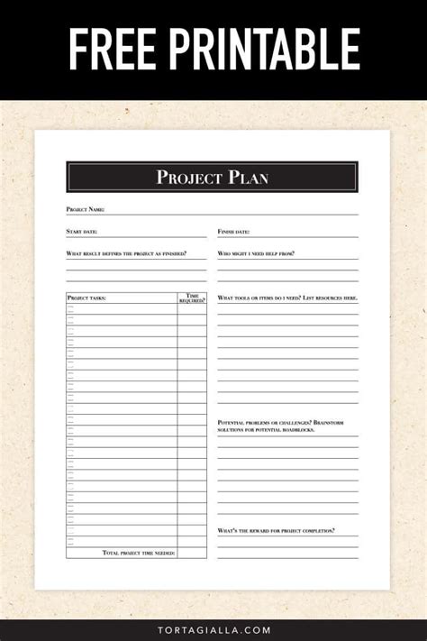 Free Printable Project Planner Pdf Legacytyred