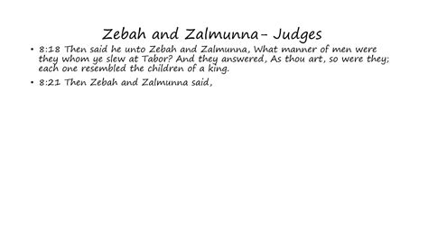 Zebah And Zalmunna Judges Youtube