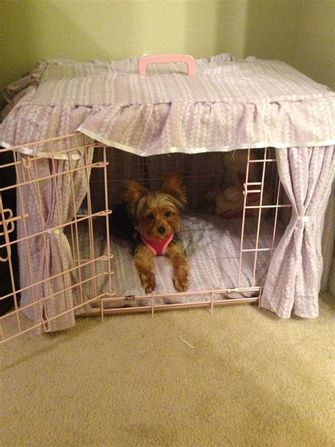 Pet cage with crate cover. DIY...made my own dog crate cover from old sheets ,left ...
