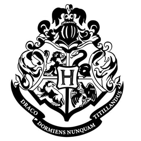Hogwarts Logo Black And White