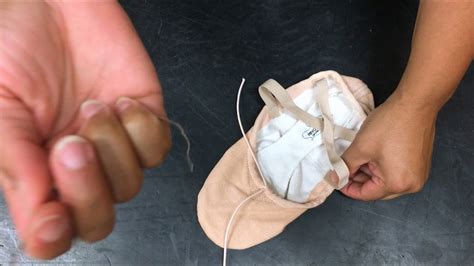 How To Sew Elastics On Ballet Shoes Youtube