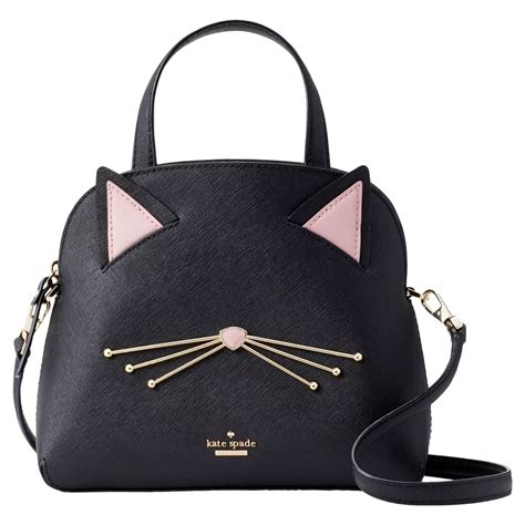 Kate Spade New York Cats Meow Lottie Leather Grab Bag Black