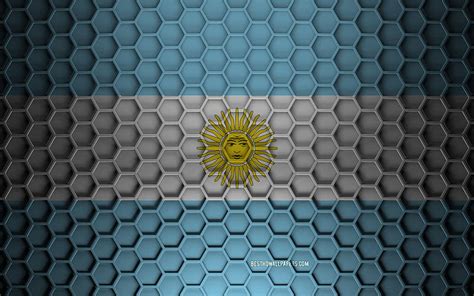 Bandera Argentina Textura 3d Hexágonos Argentina Textura 3d Bandera Argentina 3d Fondo De