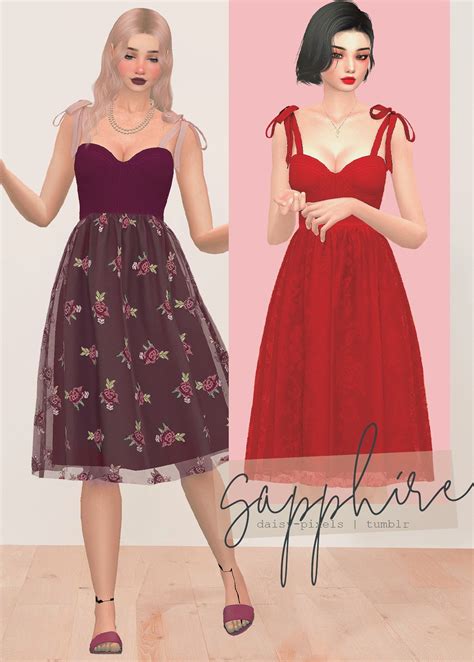Sapphire Dress At Daisy Pixels Sims 4 Updates