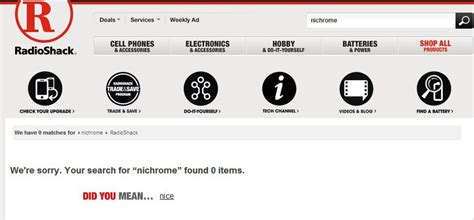 Searched Radioshack Website For Nichrome Wire Nice Try Radioshack