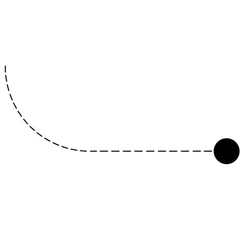 Curved Dashed Line With A Dot Free Svg
