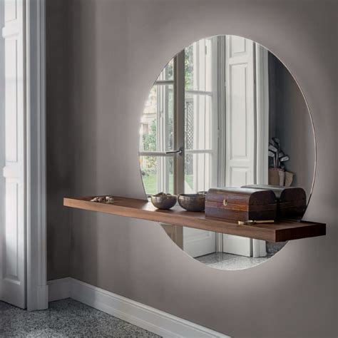 L'étagère a été poncée et cirée. Sunset 7501 - Miroir Tonin Casa avec étagère en bois, en ...