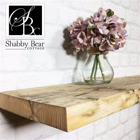 Wooden Floating Shelf Wood Reclaimed Rustic Pine Chunky Industrial Oak