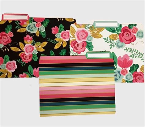 Vintage Floral File Folders Office Products