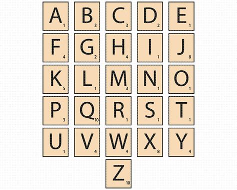 Scrabble Tiles Alphabet Svg Letters Clipart Dxf Eps Png Etsy