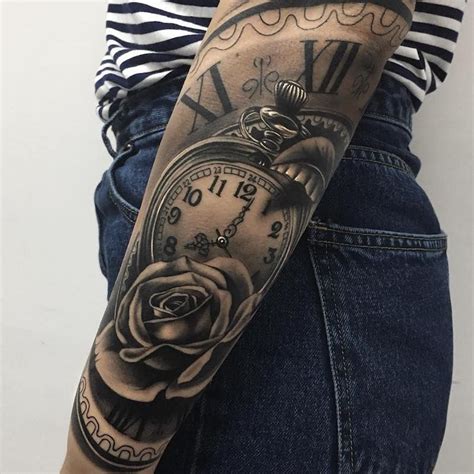 Clock Tattoo Sleeve Top 80 Most Symbolic Clock Tattoos 2020