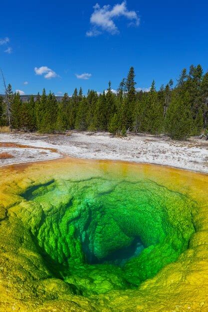 Premium Photo Colorful Morning Glory Pool Famous Hot Spring In The Yellowstone National Park