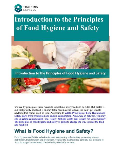 Introduction To The Principles Of Food Hygiene And Safety By Majedul