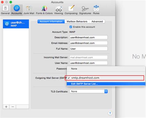 Macmail — How To Make Changes To An Existing Mail Account