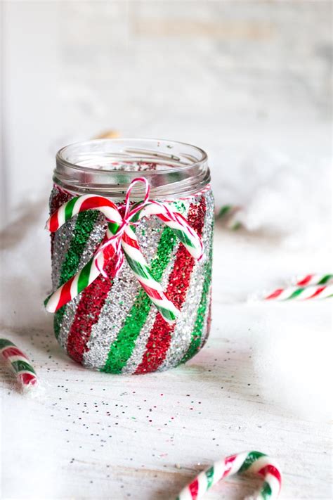 Candy canes and peppermints are two of the more famous holiday candies. Glittering Jar Candy Cane Christmas Decorations - Sustain ...