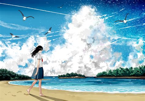 48 Anime Beach Wallpapers On Wallpapersafari