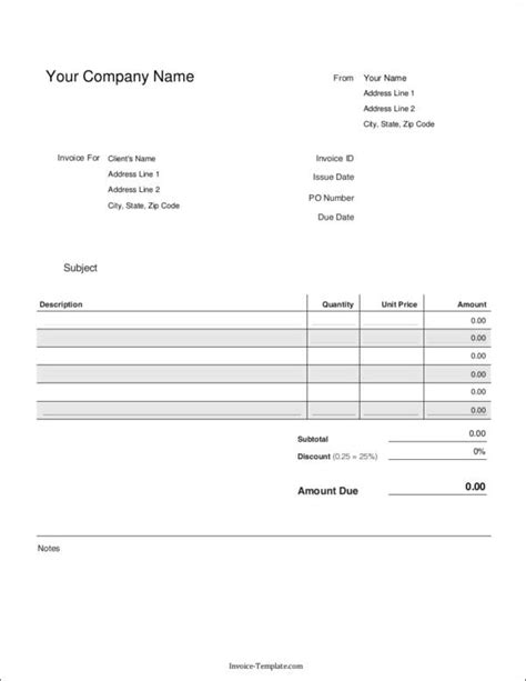 Get 40 Small Business Printable Blank Invoice Template