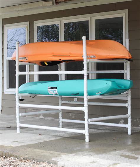 How To Build A Kayak Rack Out Of Pvc Diy Kayak Storage Rack Kayak