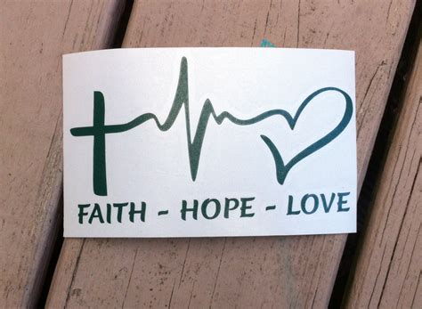 Faith Hope Love Vinyl Decal Vinyl Sticker Cross By Thetealdaisyllc