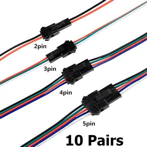 Pairs Pin Led Connector Male Female Jst Sm Pin Plug Connector Wire My