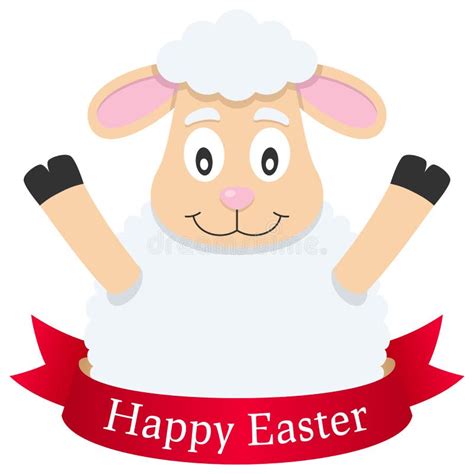 Cute Lamb Happy Easter Card Stock Illustrations 489 Cute Lamb Happy