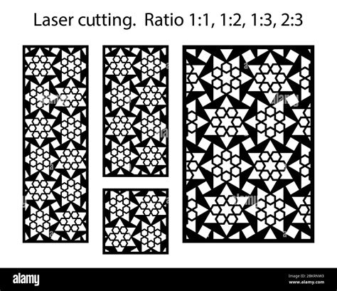 Cnc Panel Templates Set Laser Pattern Set Of Geometric Decorative