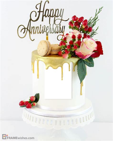 Anniversary Cake With Photo For Couples Happy Anniversary Cakes